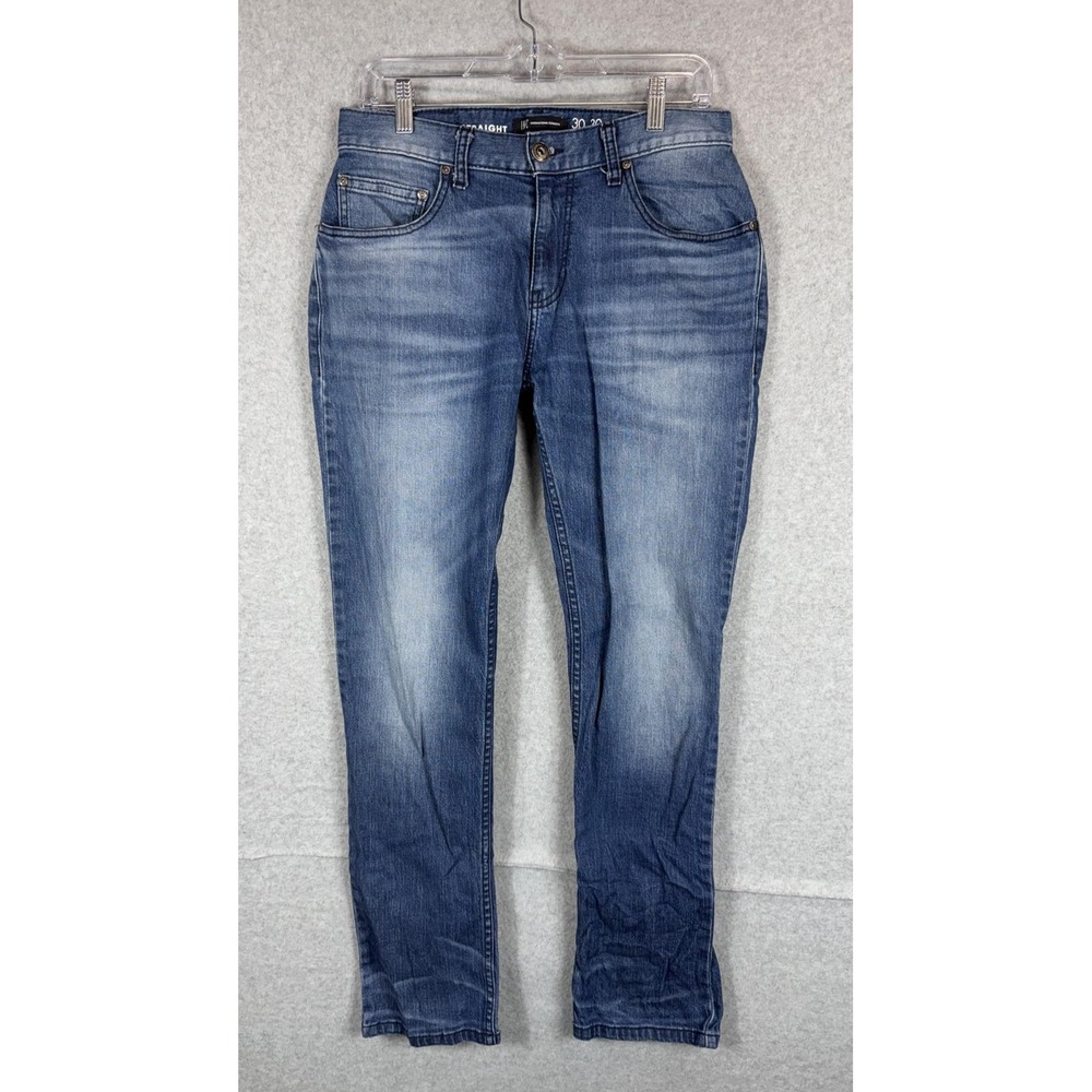 INC Jeans Mens 30x30 Blue Slim Straight Denim Medium Wash Stretch Classic Fit